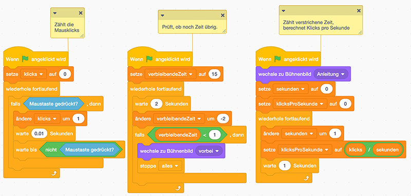 Scratch-Skripte zum Klicker-Zähler-Programm